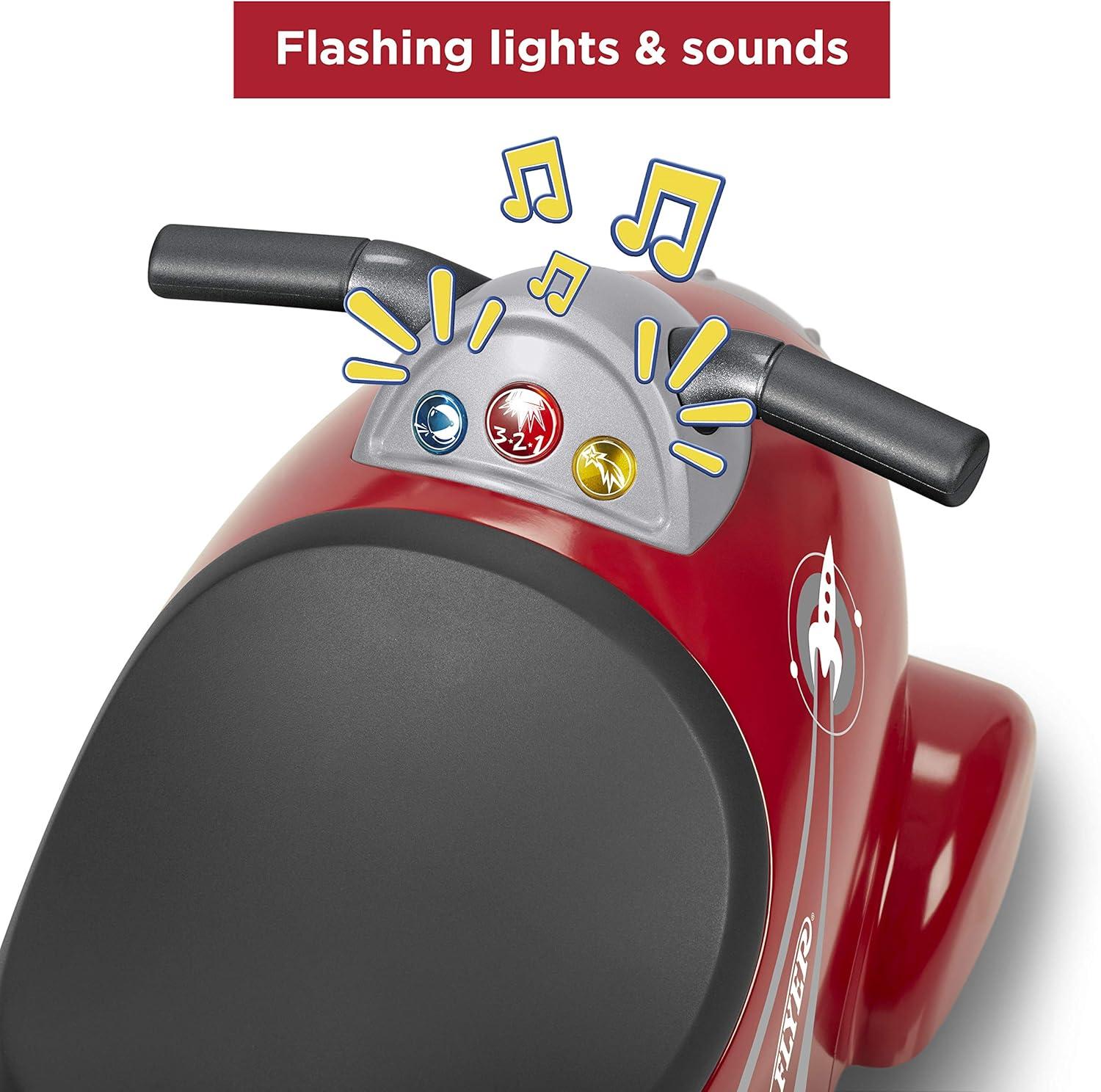 Radio Flyer Retro Rocket Ride-On with Lights, Sounds and Under-Seat Storage, for 1 - 3 years, 1 Unit