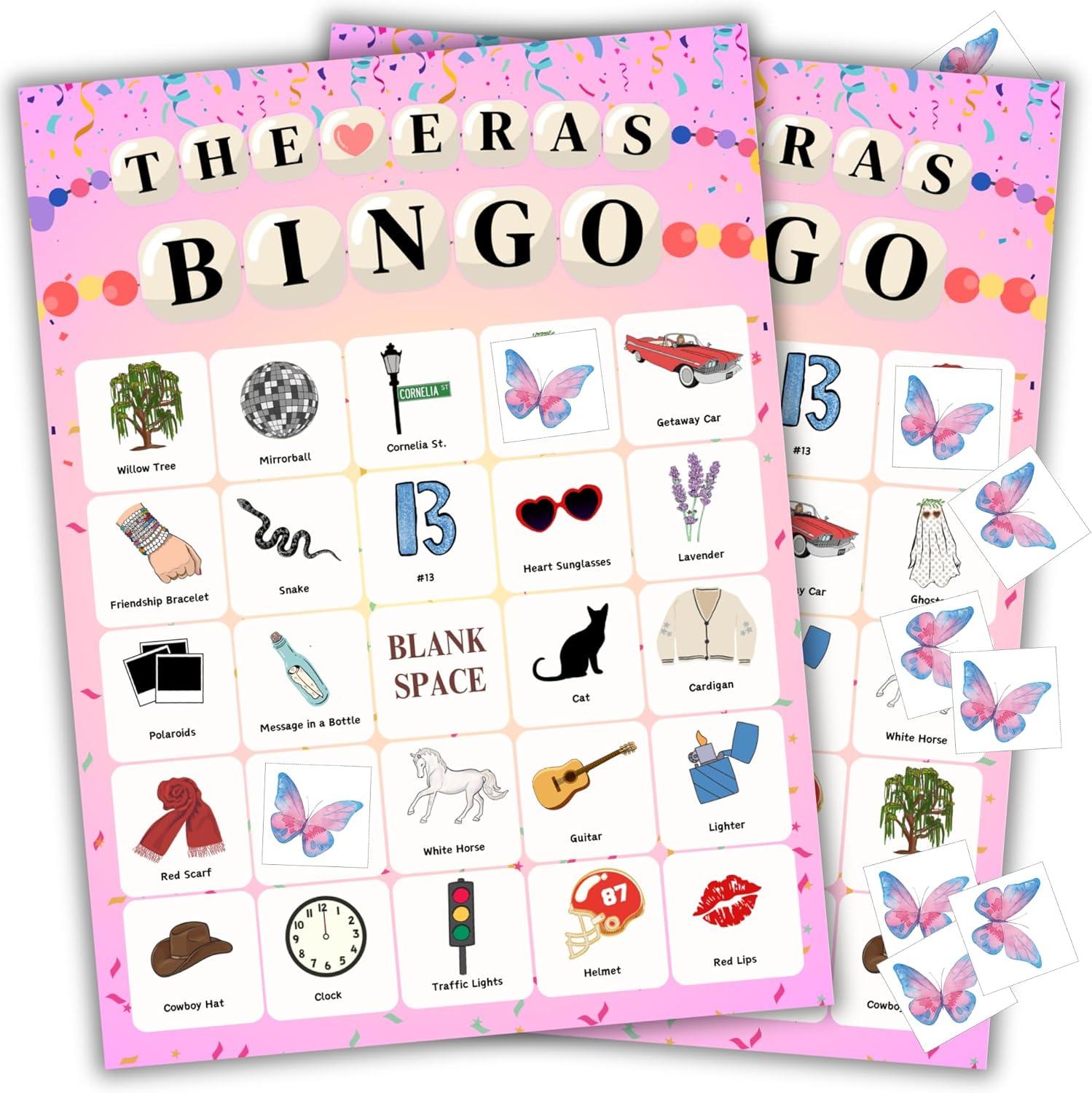 The Original Bingo Taylor Party Favors | Birthday Games | TS Party Supplies for 24 Players | Taylor Party Favors | Birthday Party Favors Decorations | Party Decor