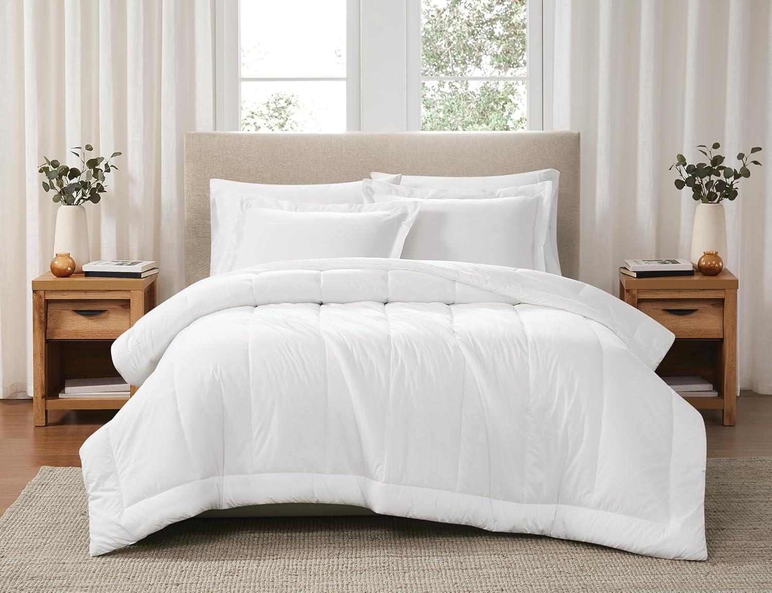 Brooklyn Loom 3pc Full/Queen Percale Comforter Set White