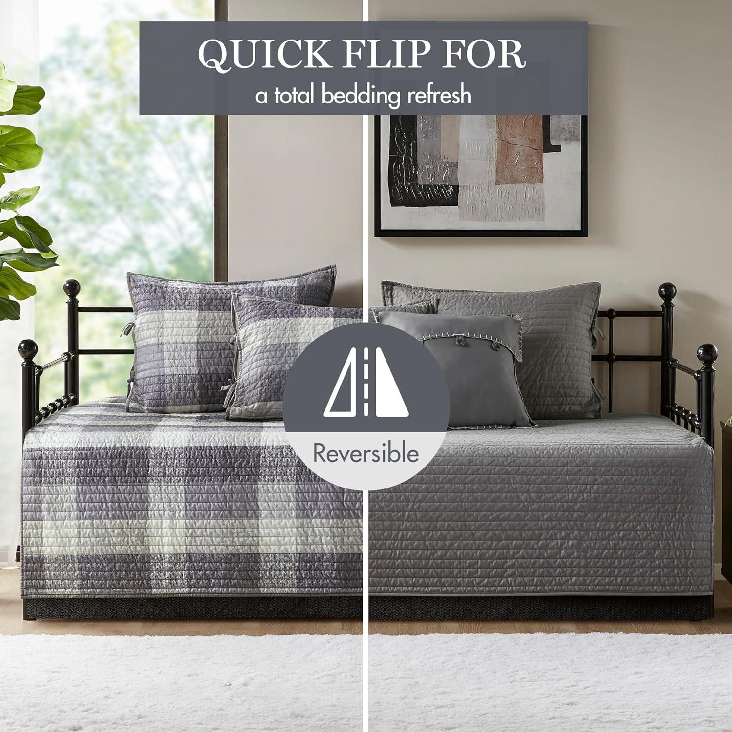 Ridge 3 Piece Reversible Plaid Daybed Cover Set