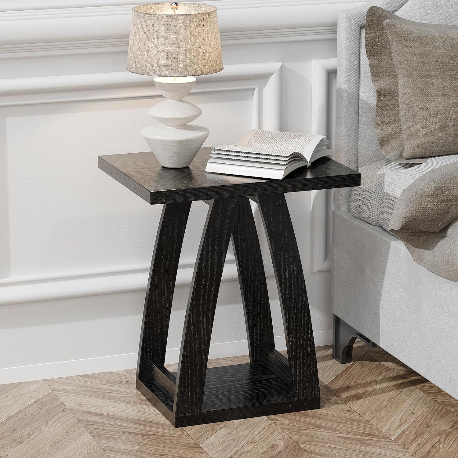 End Table Set of 2, Side Table, Nightstand, Sofa Side Table with Shelf, Modern End Table for Living Room, Bedroom