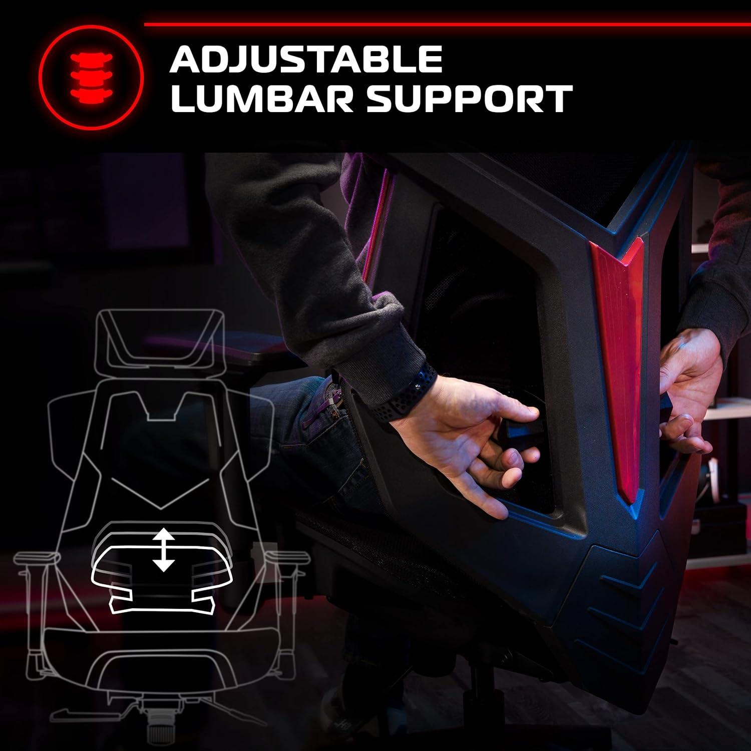 Respawn RESPAWN FLEXX Mesh Gaming Chair With Lumbar Support, Ergonomic Gaming Chair with Recline/Tilt Tension Controls, Adjustable Arms, 300lb Max Weight With Wheels for Computer/Desk/Office
