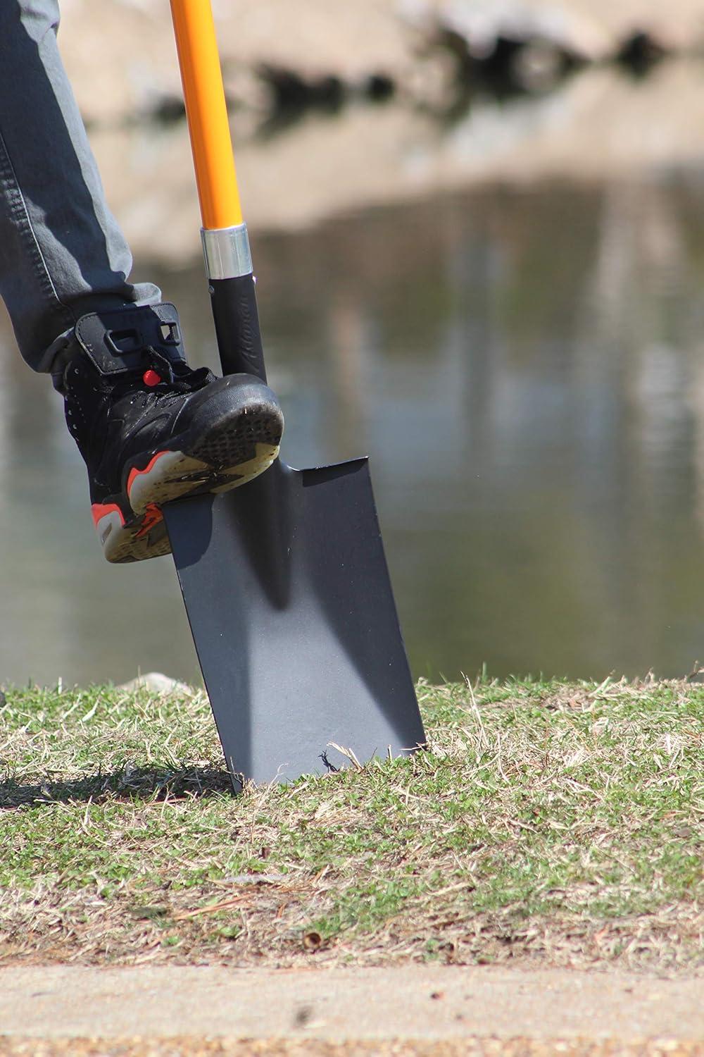 Ashman Online Heavy Duty Spade Shovel - 41 inches Long Orange Metal Shovel With D Grip Handle (1 Pack)
