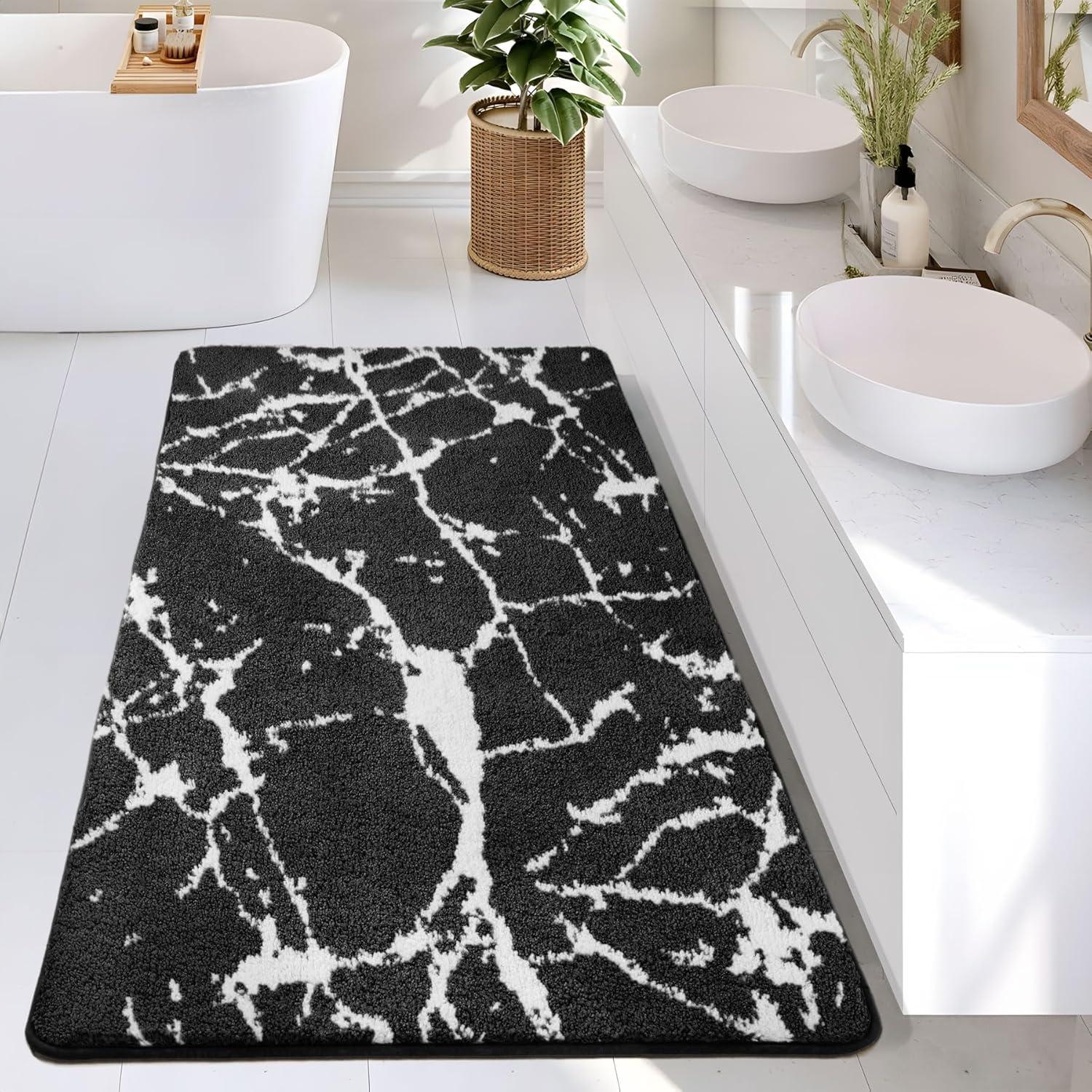 Hearth & Harbor Bathroom Rugs, Machine Washable Chenille Bath Mat for Bathroom