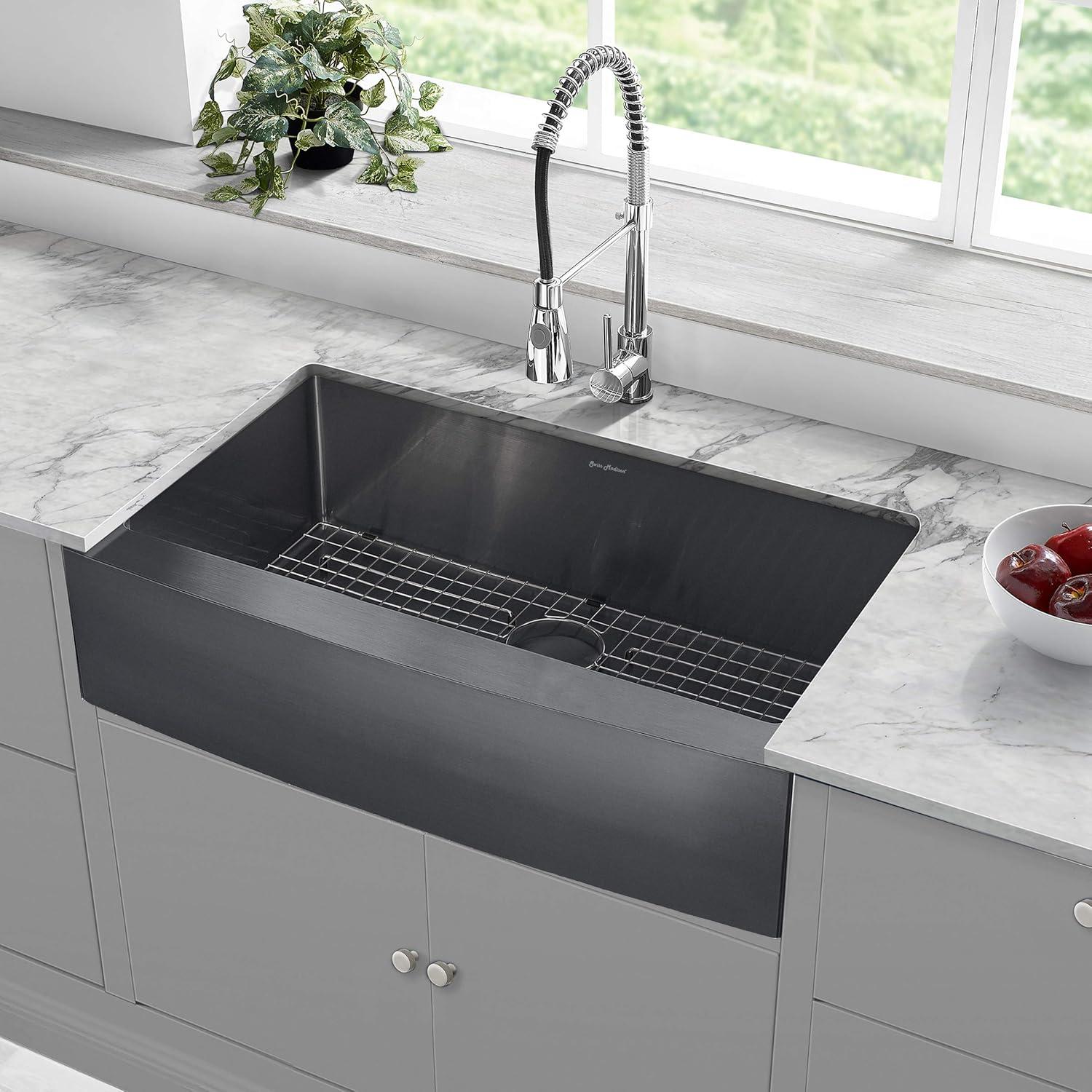 Rivage 36 x 21 Stainless Steel, Single Basin, Farmhouse Kitchen Sink with Apron