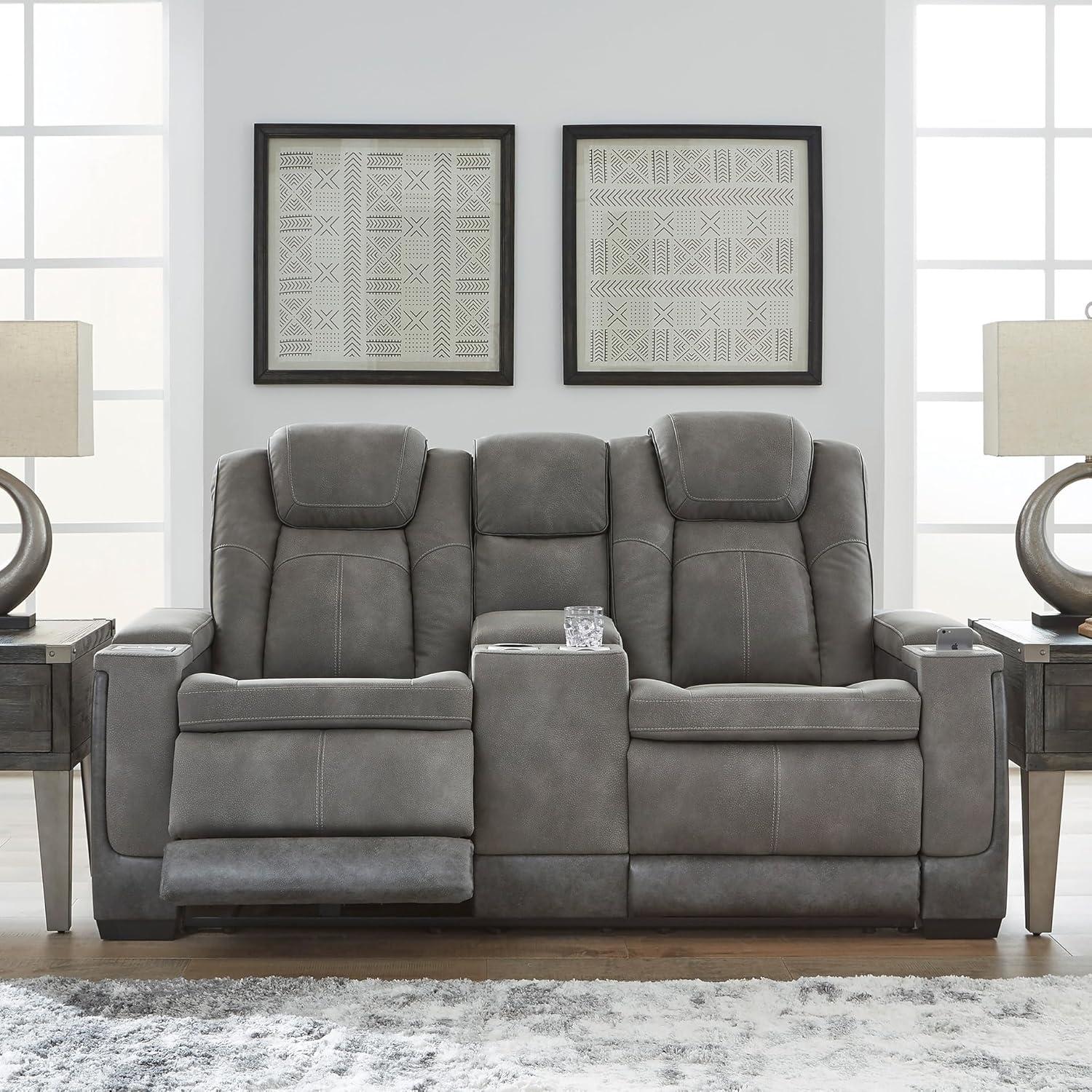 Signature Design by Ashley Next-Gen DuraPella Contemporary Power Reclining Loveseat with Adjustable Headrest