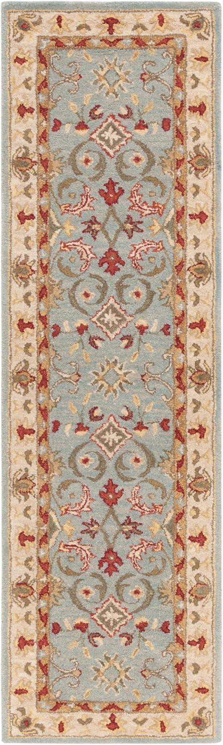 Anatolia AN544 Hand Tufted Indoor Runner Rug - Light Blue/Ivory - 2'3"x15' - Safavieh