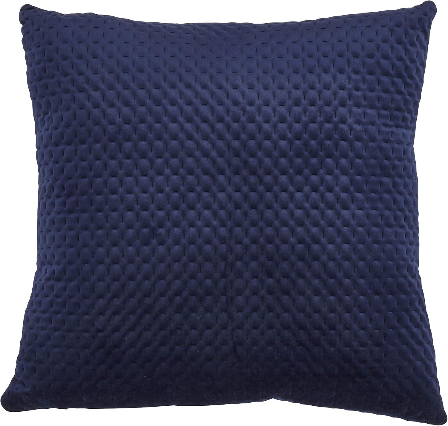 Navy Blue Velvet 18" Square Decorative Pillow