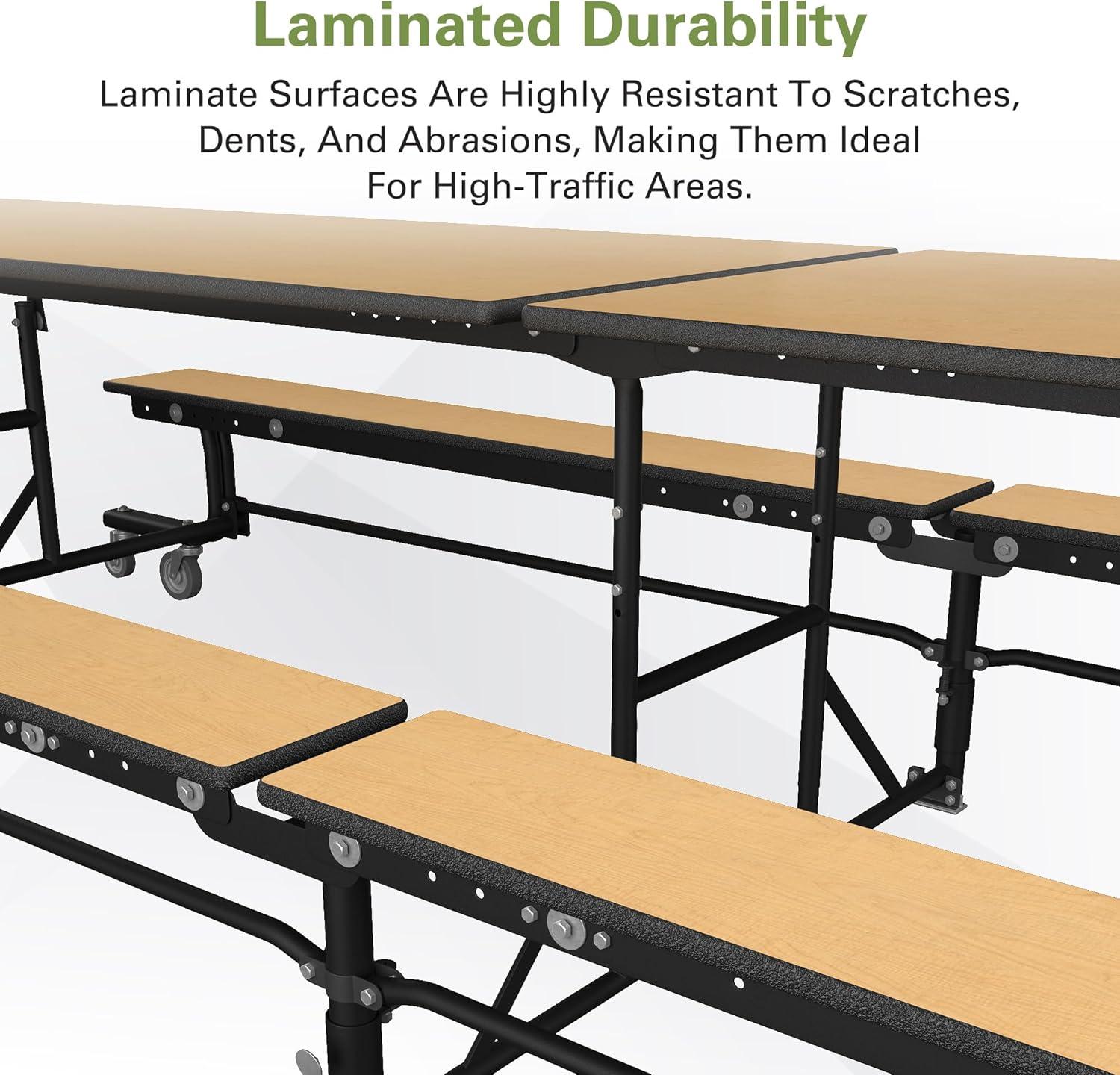 Palmer Hamilton Palmer Hamilton 145'' Rectangle Bench Cafeteria Table with Metal Frame