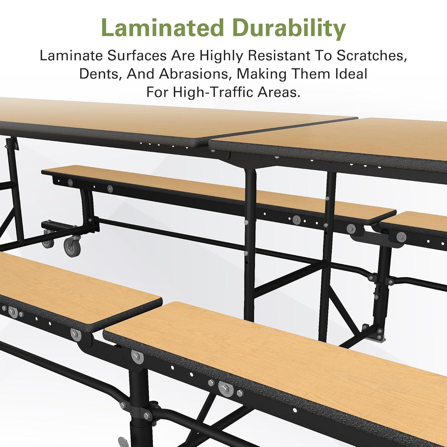 Palmer Hamilton Palmer Hamilton 145'' Rectangle Bench Cafeteria Table with Metal Frame