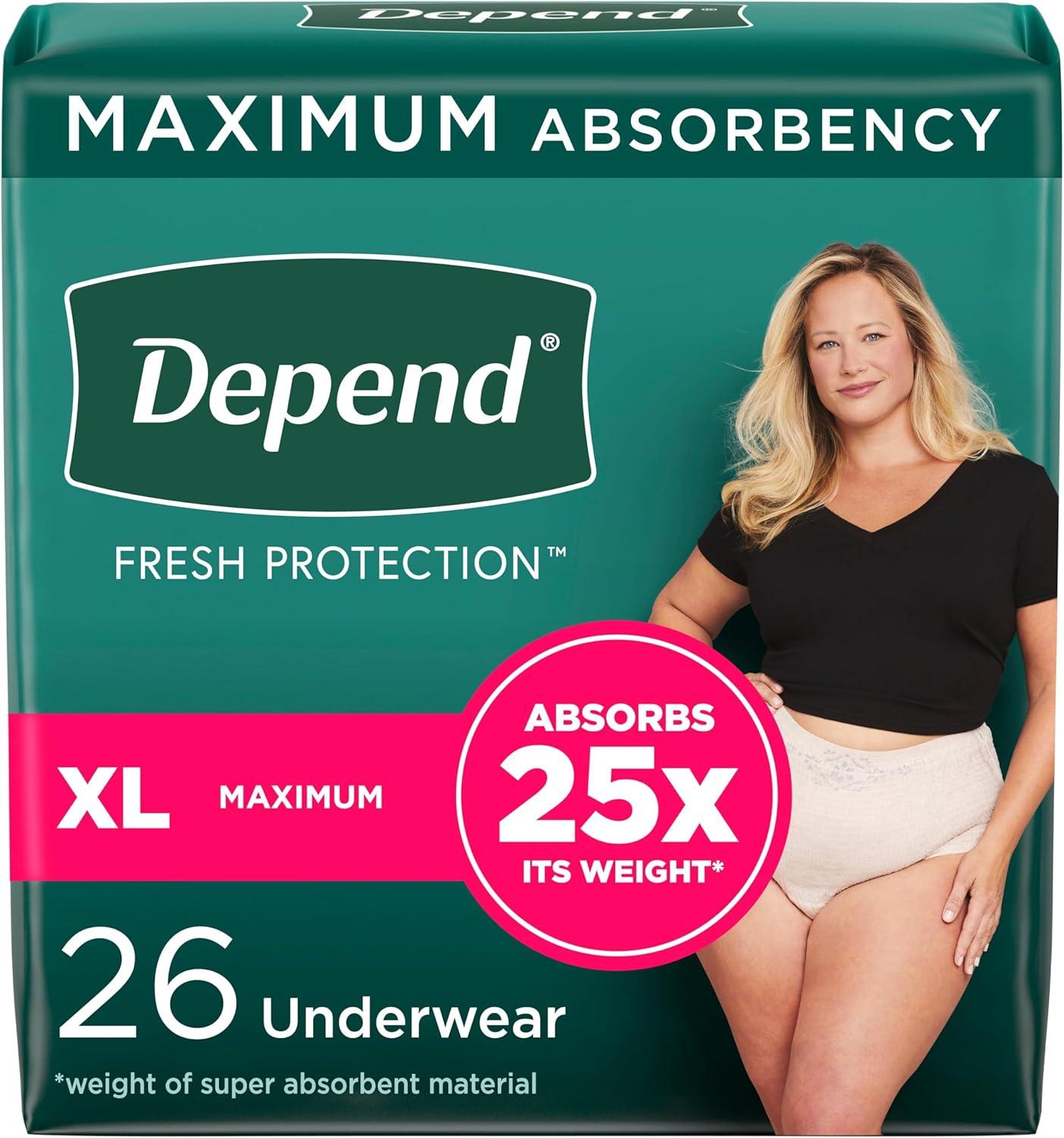 Blush Extra-Large Women's Incontinence Underwear with Maximum Absorbency