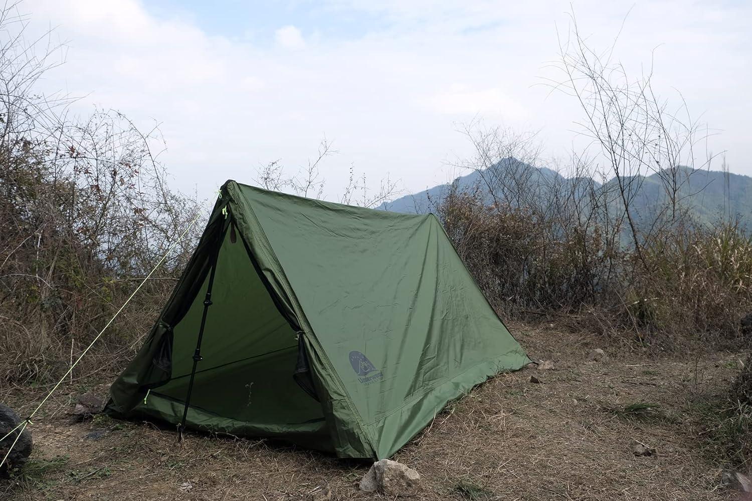 Green Ultralight A-Frame 2-Person Waterproof Camping Tent