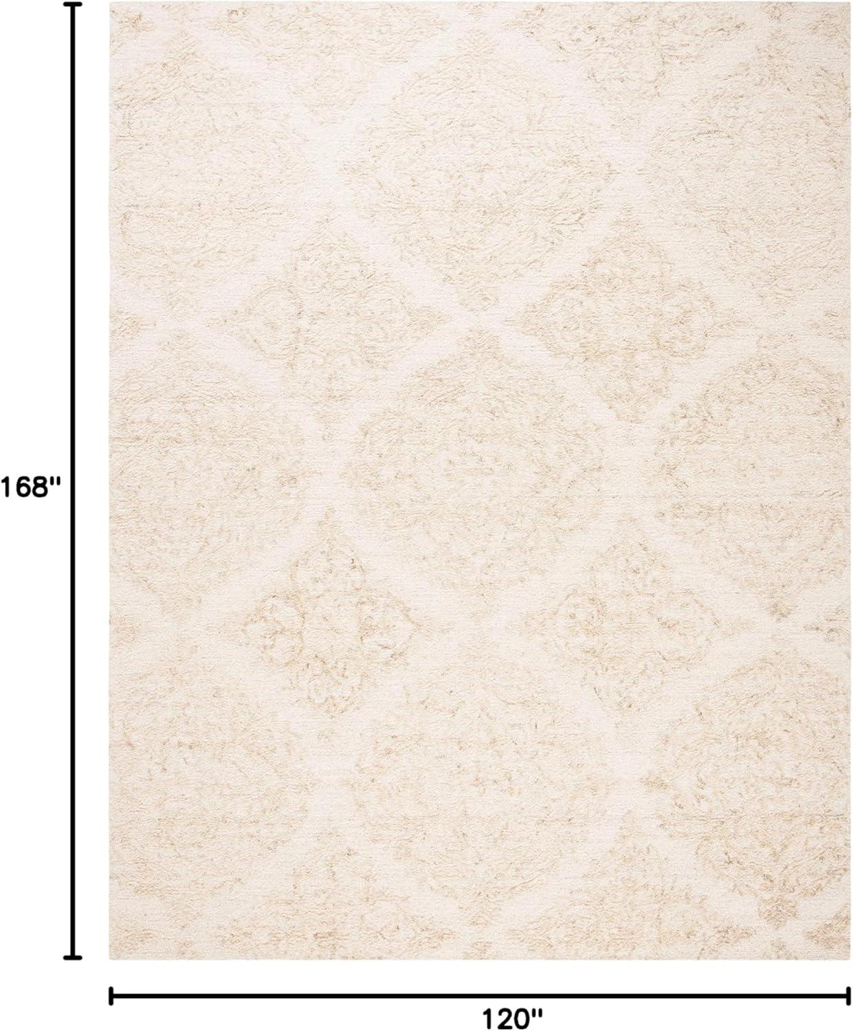 SAFAVIEH Abstract Rachelle Trellis Wool Area Rug, Ivory/Beige, 10' x 14'