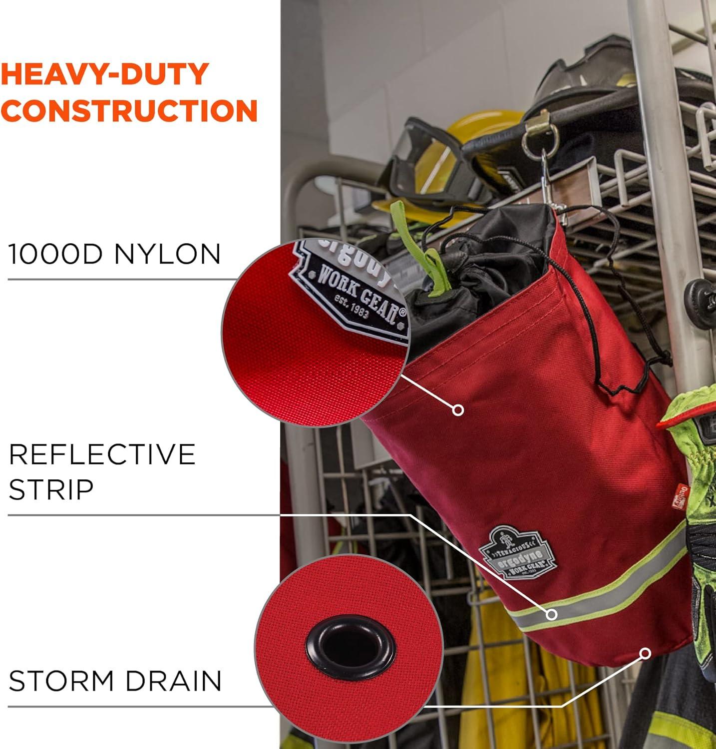 Arsenal Red Nylon Firefighter SCBA Mask Bag with Drawstring Closure