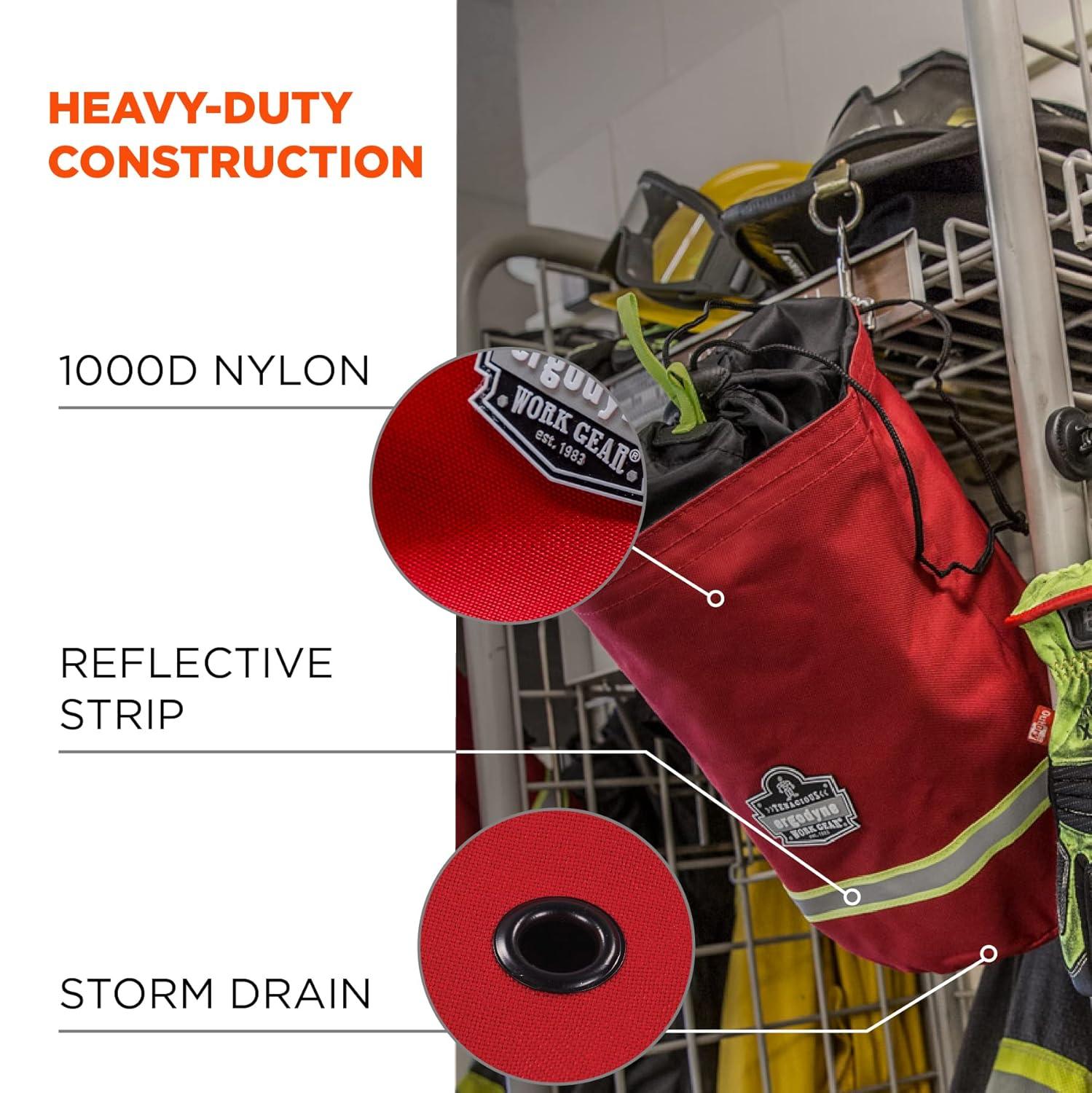Arsenal Red Nylon Firefighter SCBA Mask Bag with Drawstring Closure