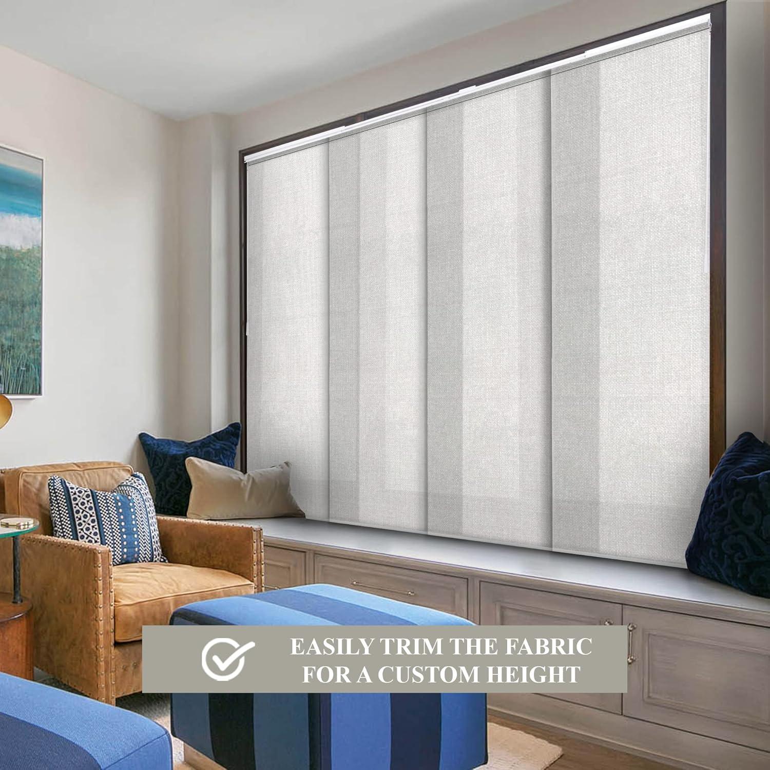 86"x96" Chicology Light Filtering Panel Track Curtain Blind Ballroom White