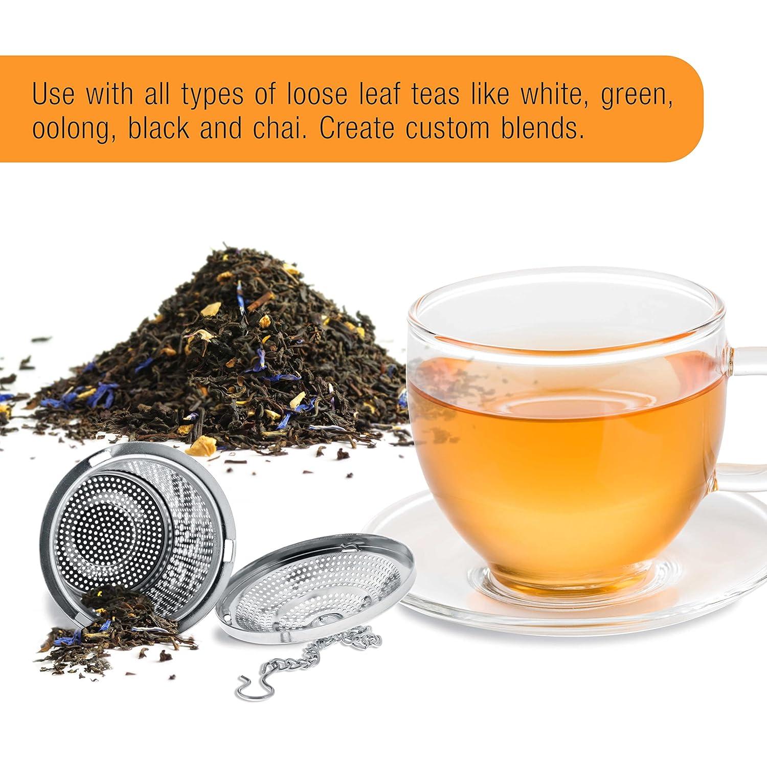 Lindbes 2 Premium Tea Infuser 2” Diameter Stainless Steel Single Cup Perfect Strainers for Loose Leaf Tea