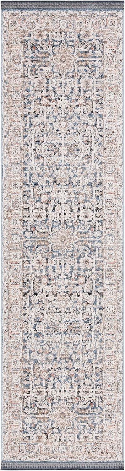 Vivaldi Elegance 2'2" x 8' Runner Blue/Ivory Synthetic Oriental Rug