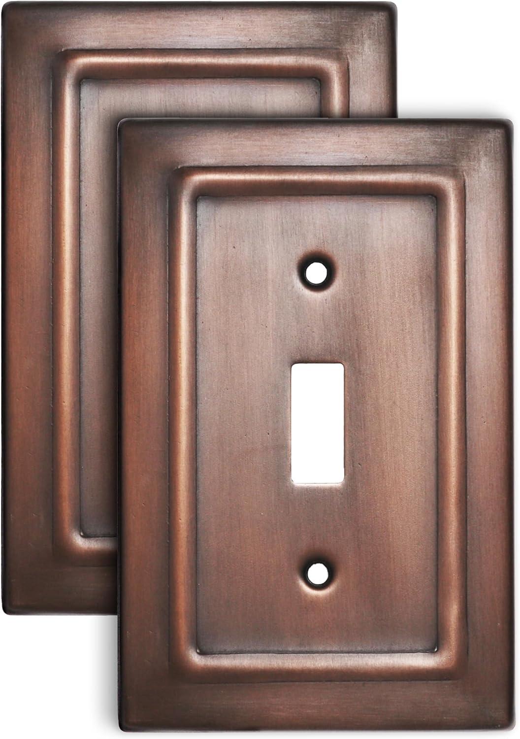 Architectural Copper Finish Single Toggle Wall Plate Set