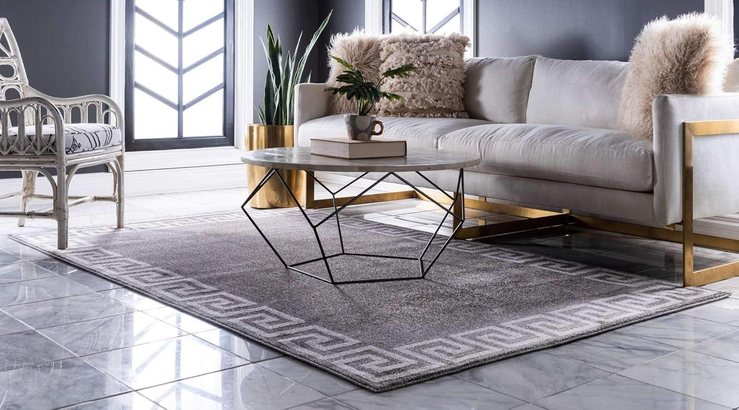 Unique Loom Athens Collection Area Rug - Modern (7' 1" x 10' Rectangle Gray/Beige)