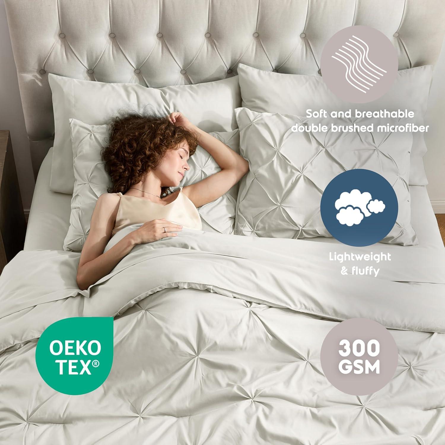 Bed-in-A-Bag Pleated Comforter Set with Bed Sheets