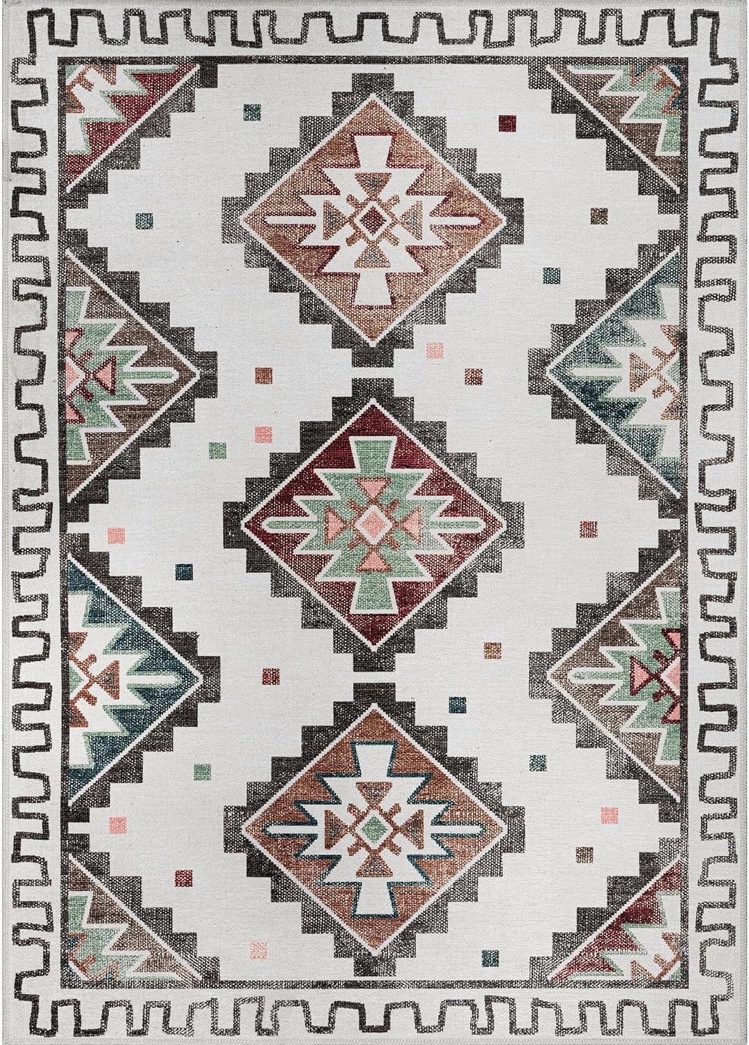 CAMILSON Oriental Retro Persian Traditional Vintage Distressed Non-Shedding Indoor Area Rug(4006-Beige 8x10)