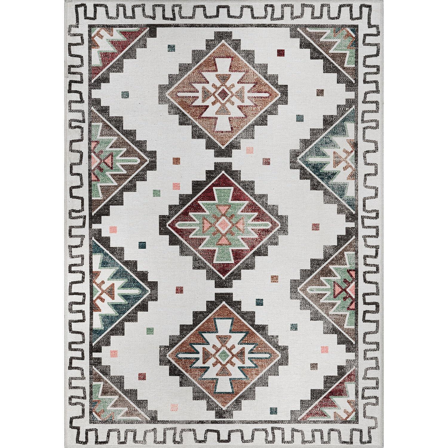 CAMILSON Oriental Retro Persian Traditional Vintage Distressed Non-Shedding Indoor Area Rug(4006-Beige 8x10)