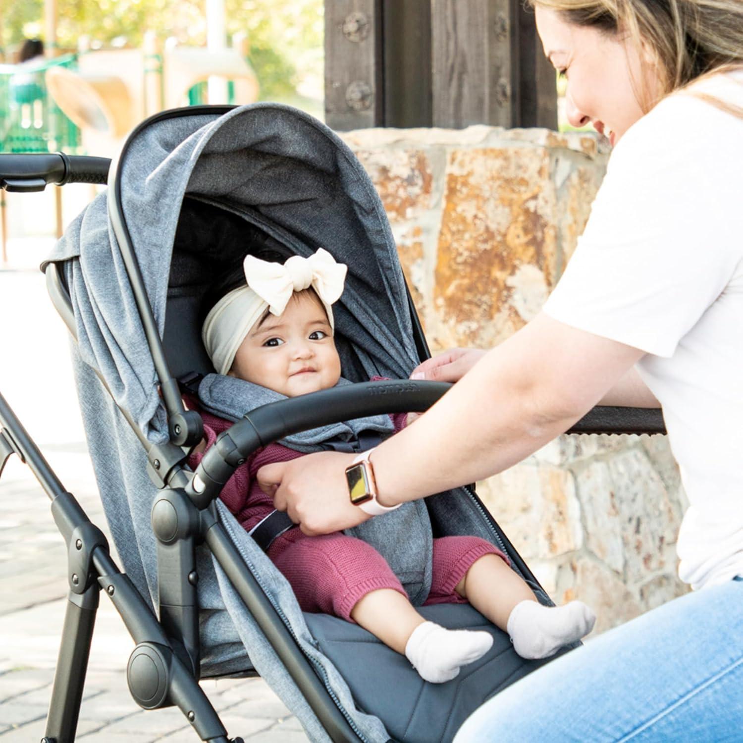 Mompush Wiz 2-in-1 Foldable Stroller with Bassinet Mode - Black