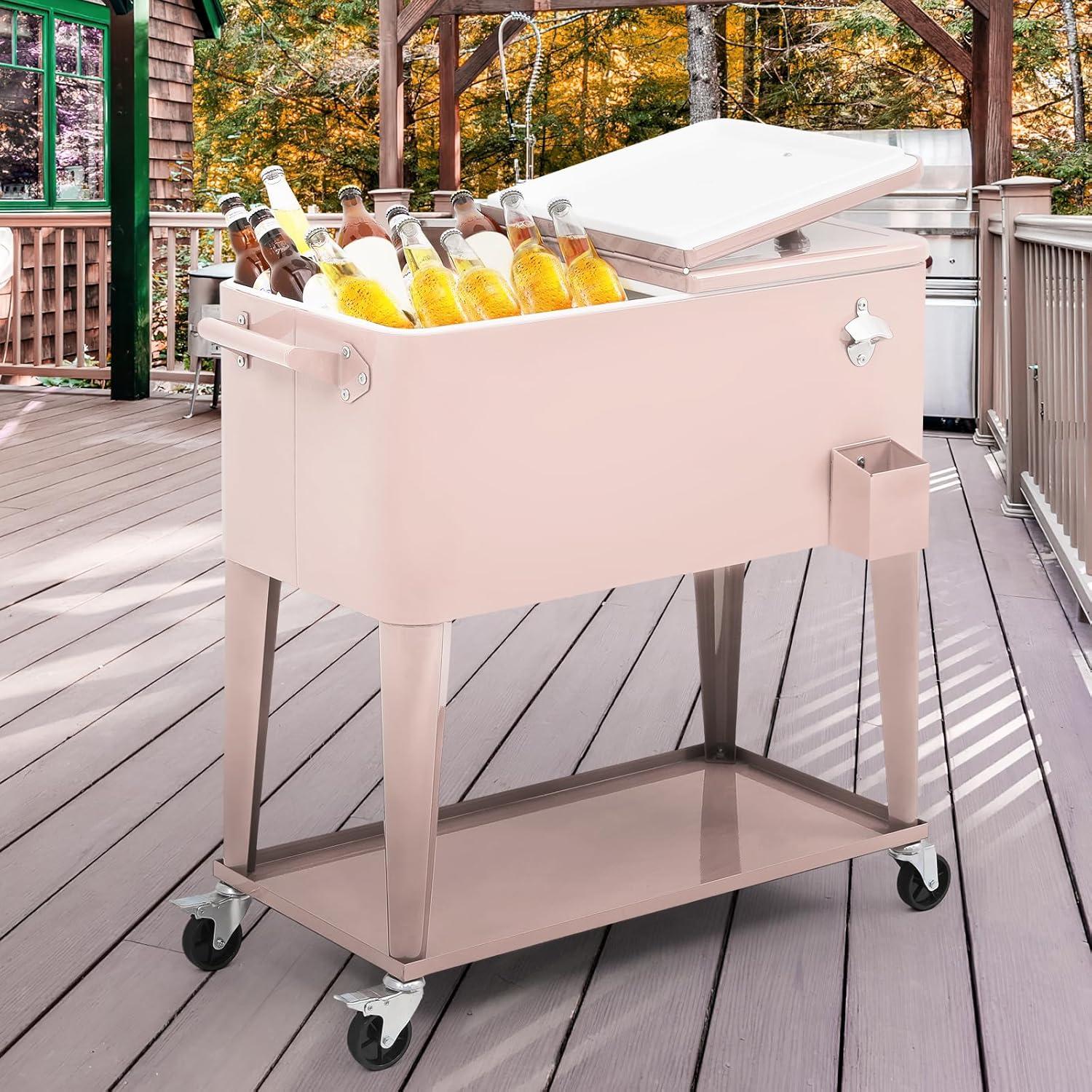Permasteel 80-Qt Classic Outdoor Patio Cooler On Wheels
