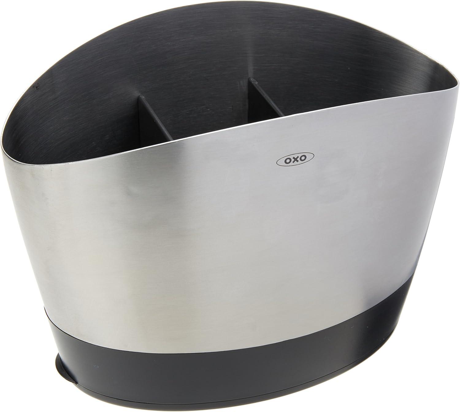 Polished Stainless Steel Elliptical Utensil Holder