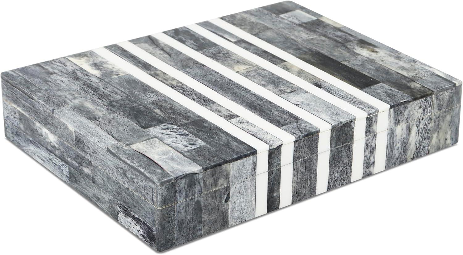 Handicrafts Home Decorative Box - Handmade Jewelry Organizer Box with Lid - Keepsake Box for Home Decor, Jewelry, Accessories, Collectibles - Modern Wooden Storage Box - Cafe, 8X6X1.5 inch