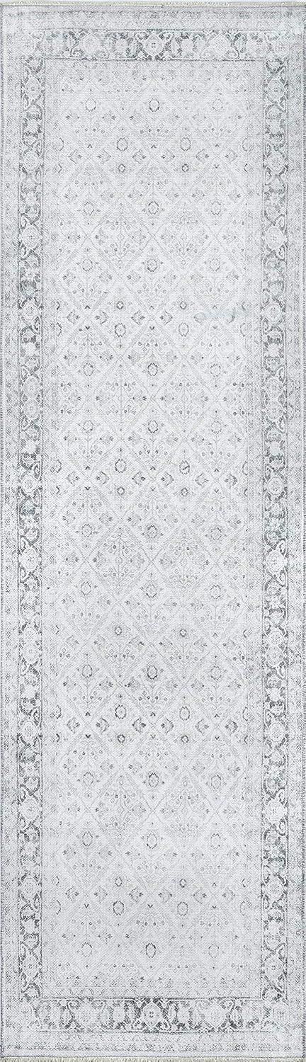 2'3"x7'6" Runner Chandler Rug Gray - Momeni: Bohemian Shibori Pattern, Medium Pile, Indoor Carpet, Cotton & Polyester