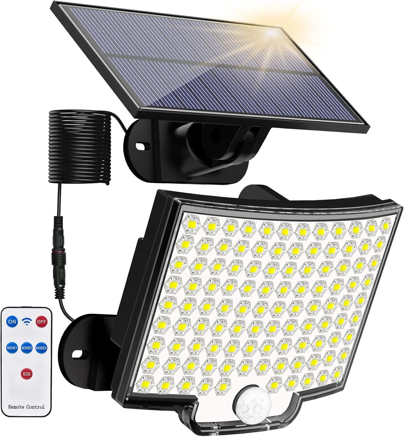 Black Solar Powered LED Motion Sensor Flood Security Light