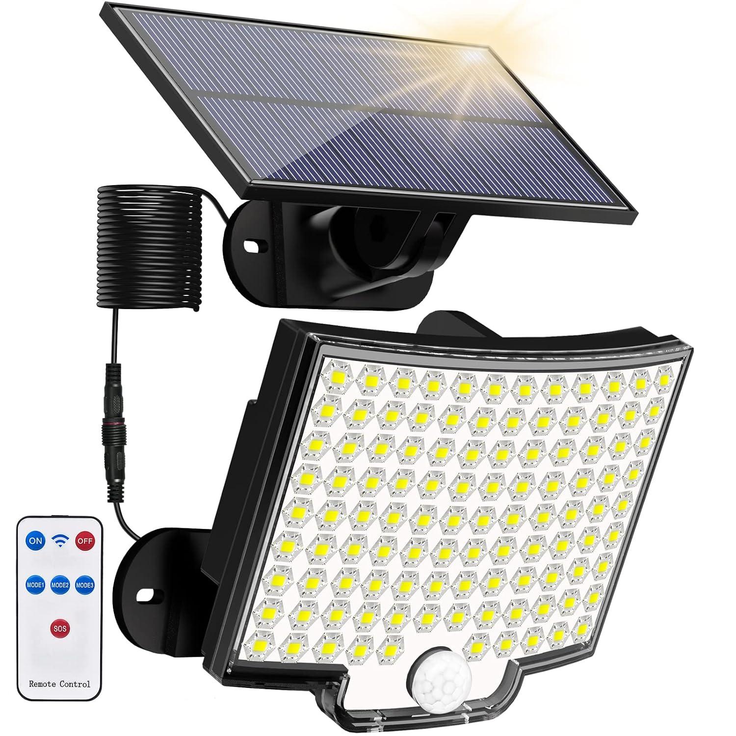 Black Solar Powered LED Motion Sensor Flood Security Light