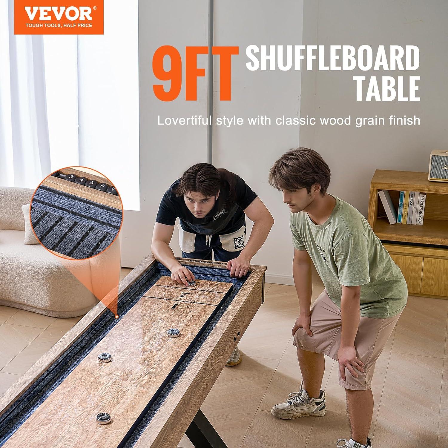 VEVOR Shuffleboard Table 2 in 1 Shuffleboard and Bowling Combo Game Set
