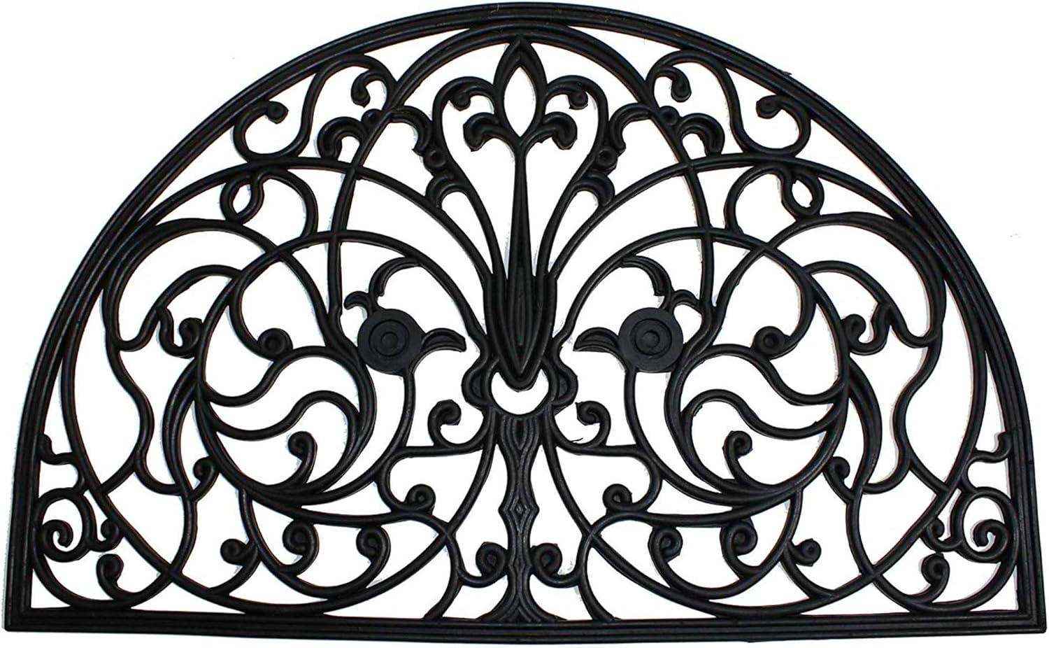 Design Imports  French Arch Half Round Rubber Doormat 24X36