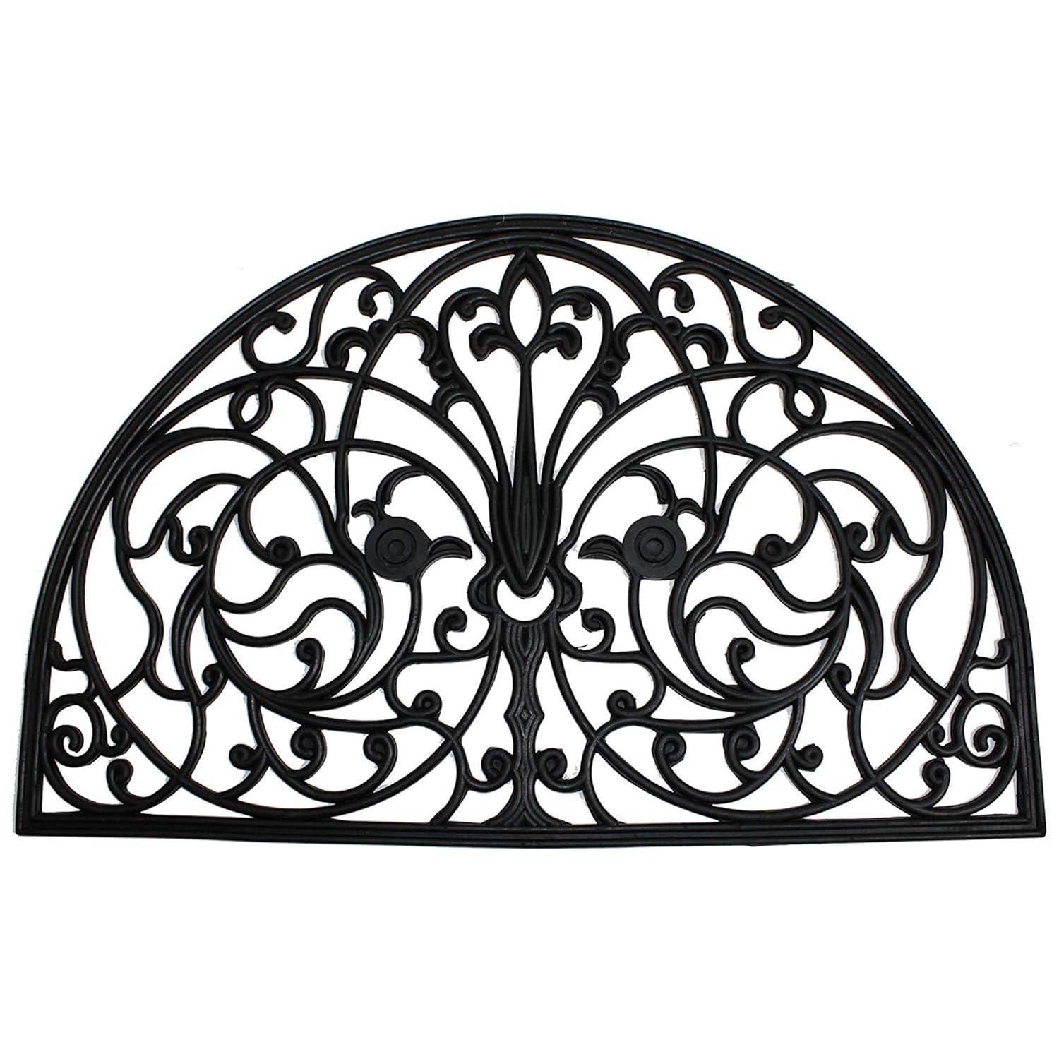 Design Imports  French Arch Half Round Rubber Doormat 24X36