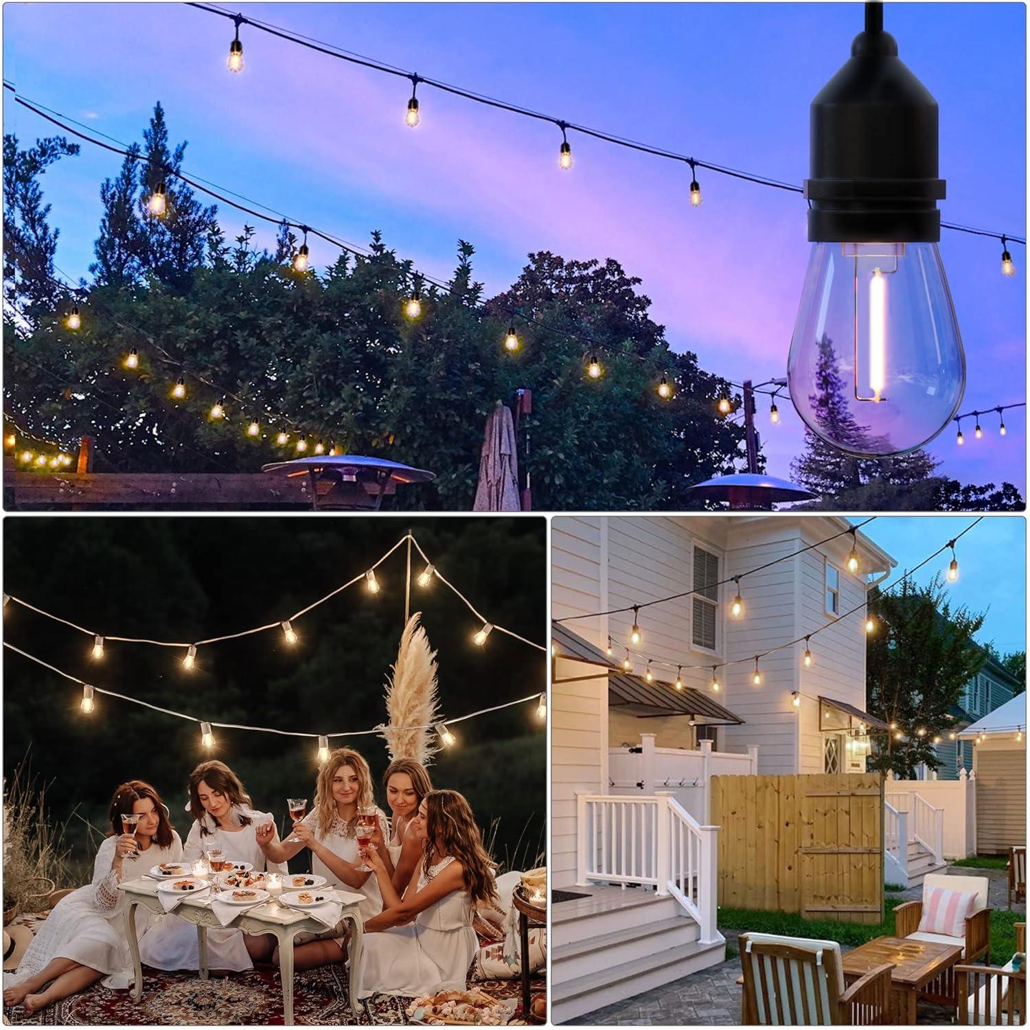 Svater Replacement Bulbs for Outdoor String Lights, 15 Pack S14 LED Bulbs for Patio, E26 Base 1W Bulb Equal to 11W Incandescent, Dimmable,Shatterproof 2700K Warm White