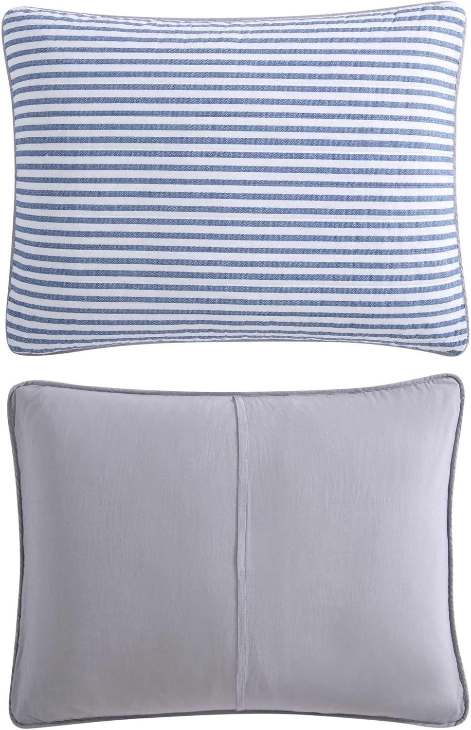 Nautica Fairwater Cotton Reversible Blue Quilt Set
