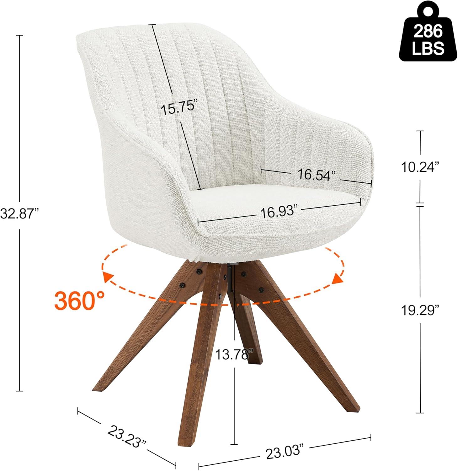 Art Leon Modern Swivel Fabric Accent Desk Chair with Beech Wood Legs, Yellow