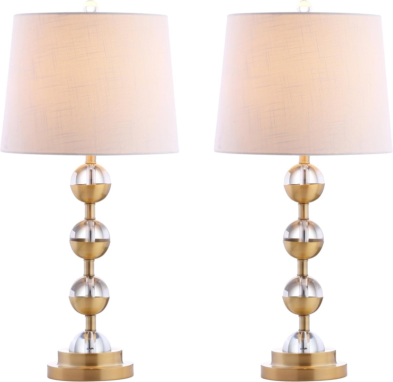 Avery 27.5" Crystal LED Table Lamp, Clear/Brass Gold (Set of 2)