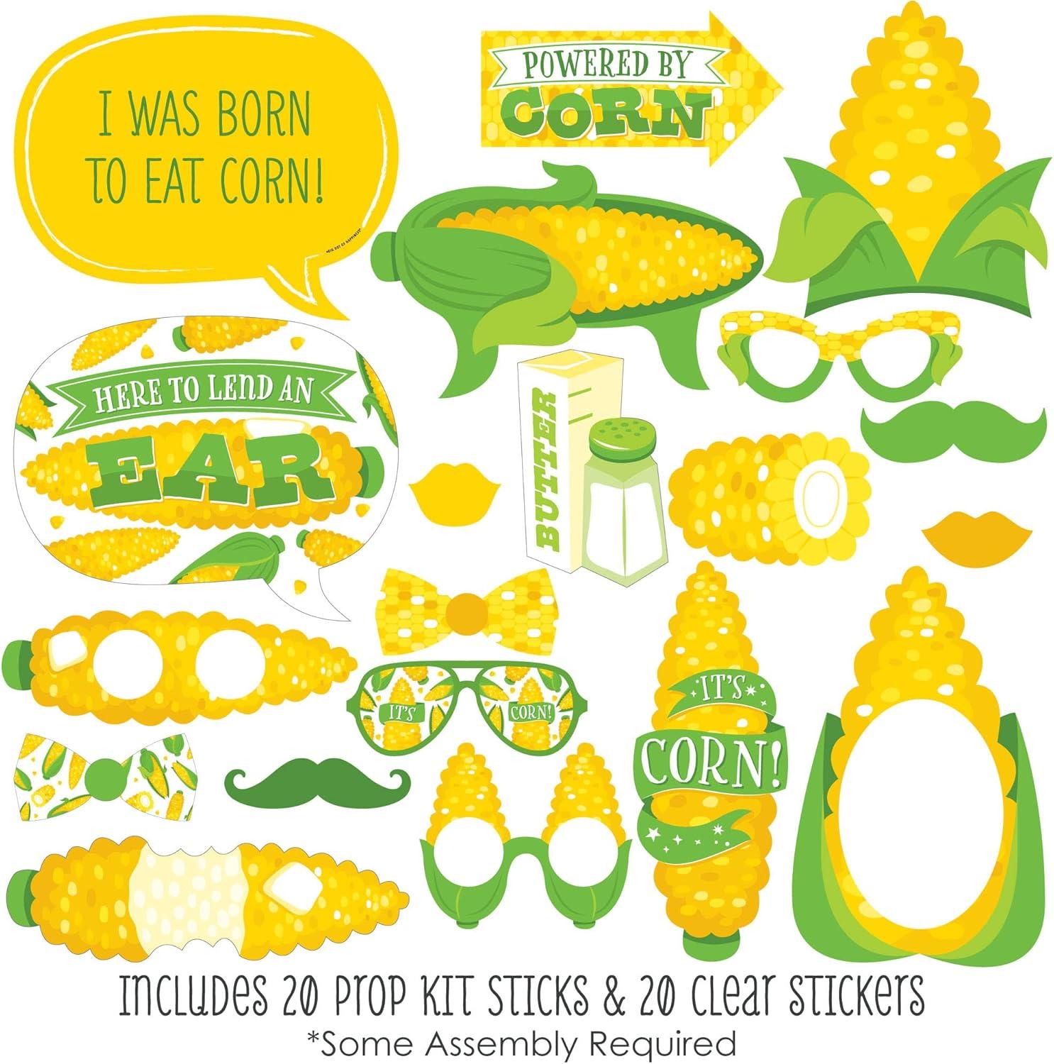 Big Dot of Happiness It's Corn - Fall Harvest Party Photo Booth Props Kit - 20 Count