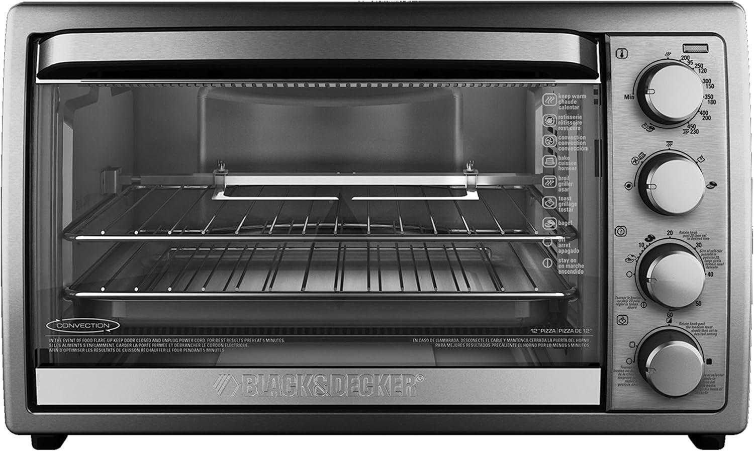 Black+Decker TO4314SSD Rotisserie Convection Countertop Toaster Oven, Stainless Steel
