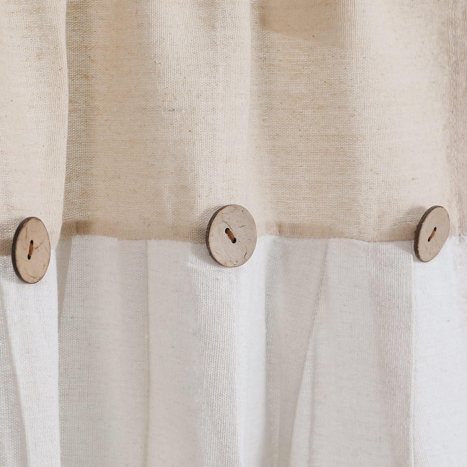 Linen Button Kitchen Tier Curtain Panels Linen 29X24 Set