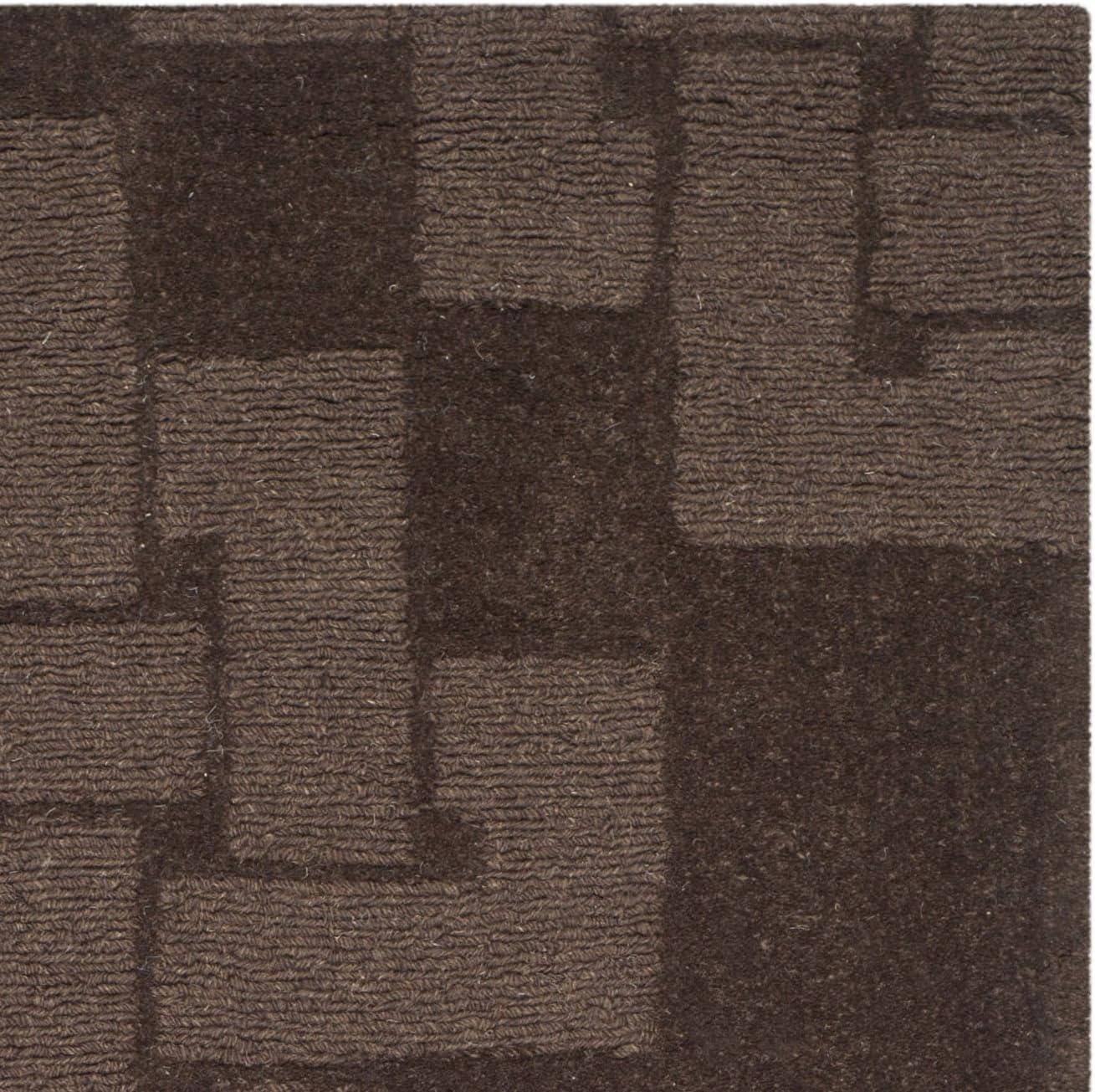 Handcrafted Chocolate Truffle Tufted Wool Rectangular Rug