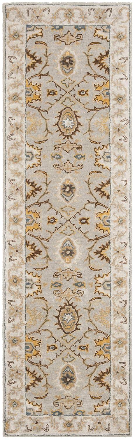 Heritage HG734 Handmade Runner Rug - 2'3"x12' - Light Grey/Grey - Safavieh