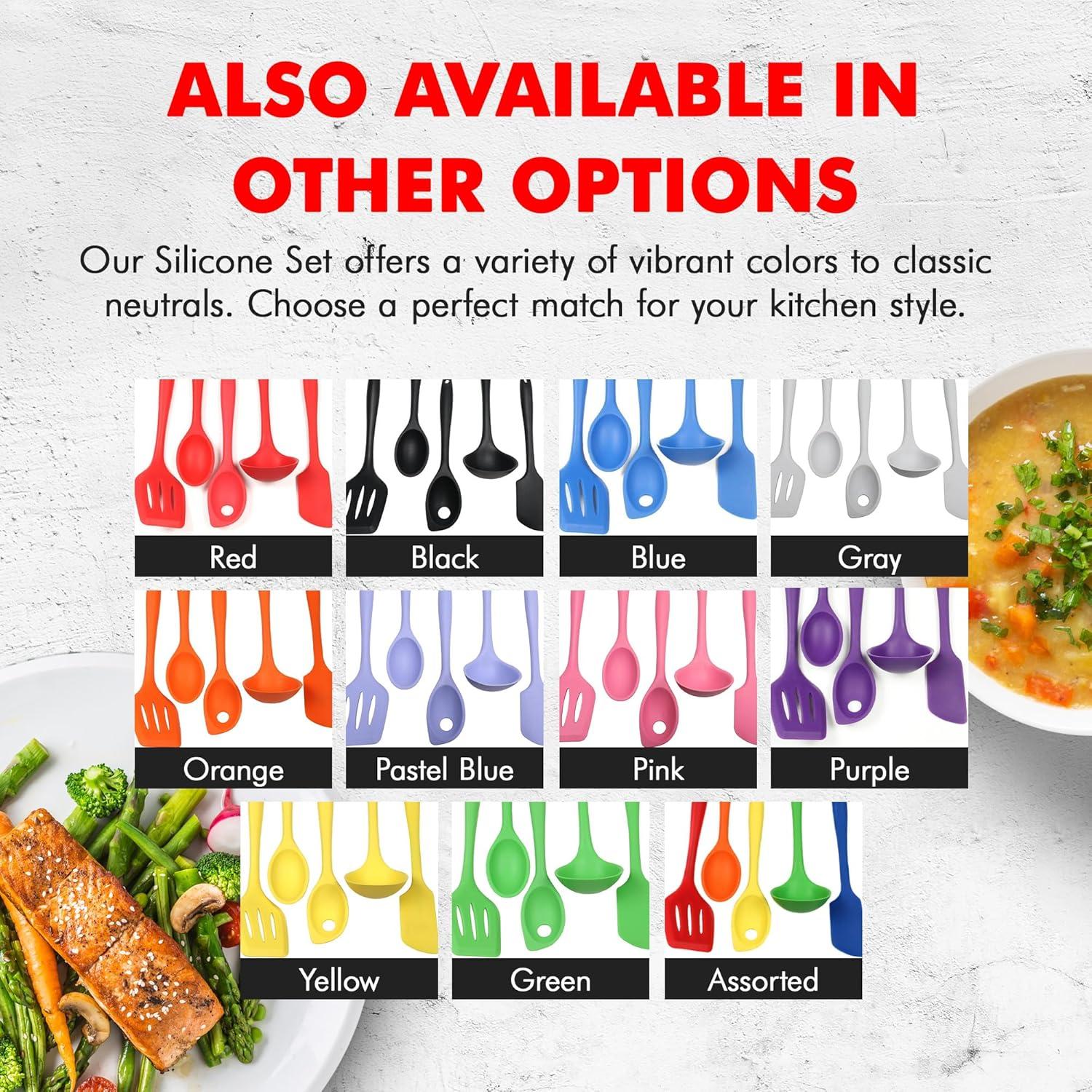 Premium Silicone  Tool and Utensil Set, 5 Piece Set, Assorted