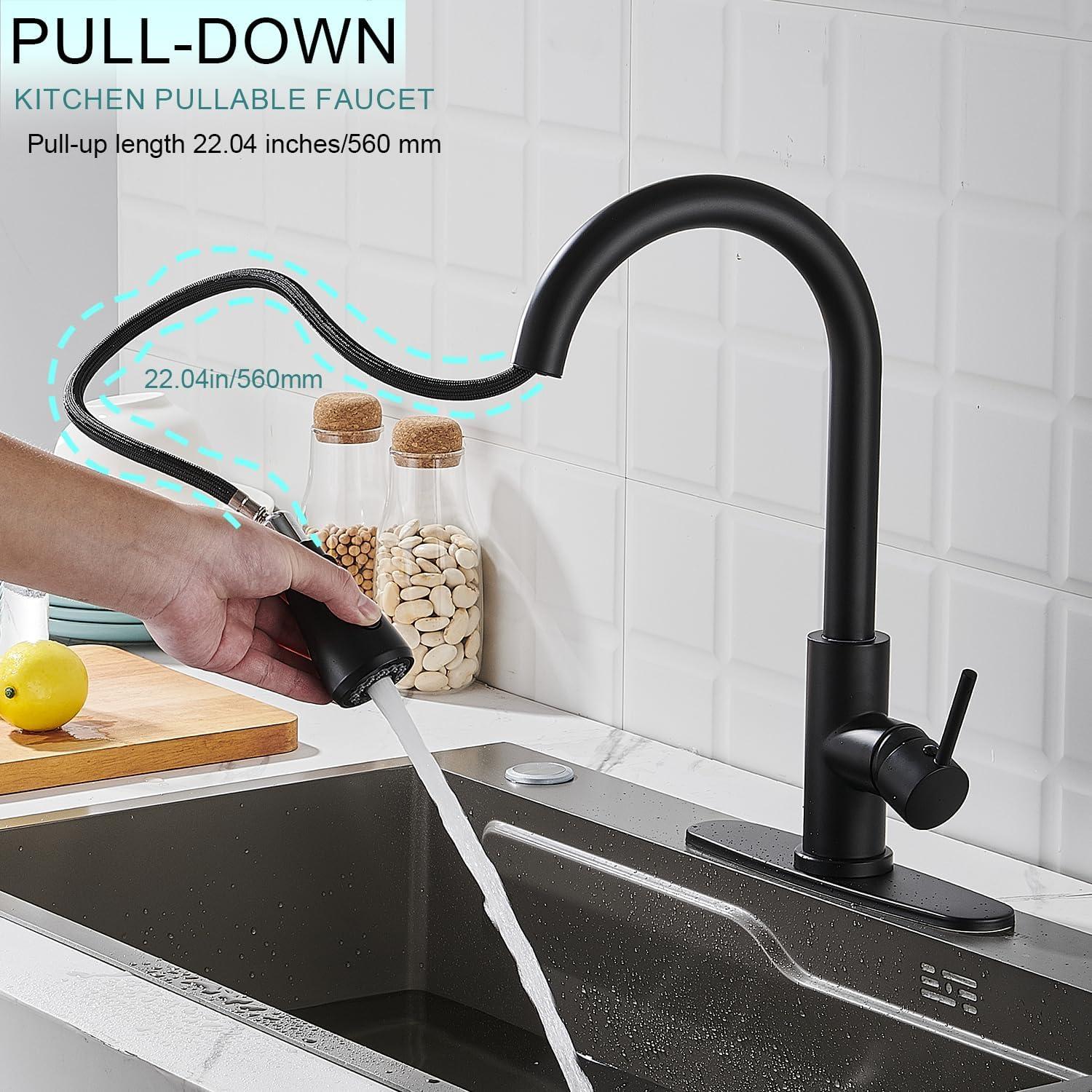 ARCORA ARCORA Stainless Steel  Single Handle Pull-Down Sprayer Kitchen Faucet Set with Touchless Sensor AR7100301B-DC