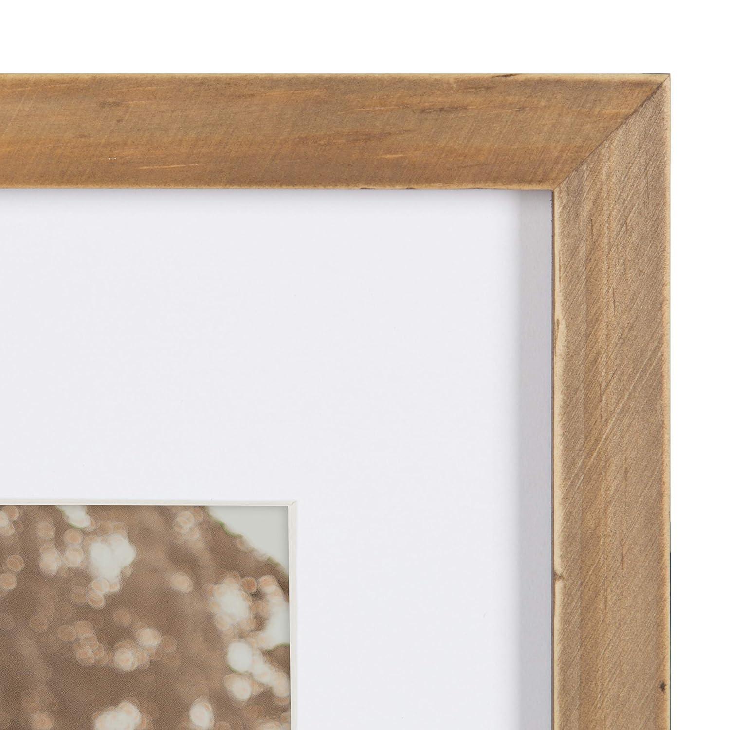 DesignOvation Gallery Rectangle Wood Wall Frame, 11x14 matted to 8x10, Rustic Brown