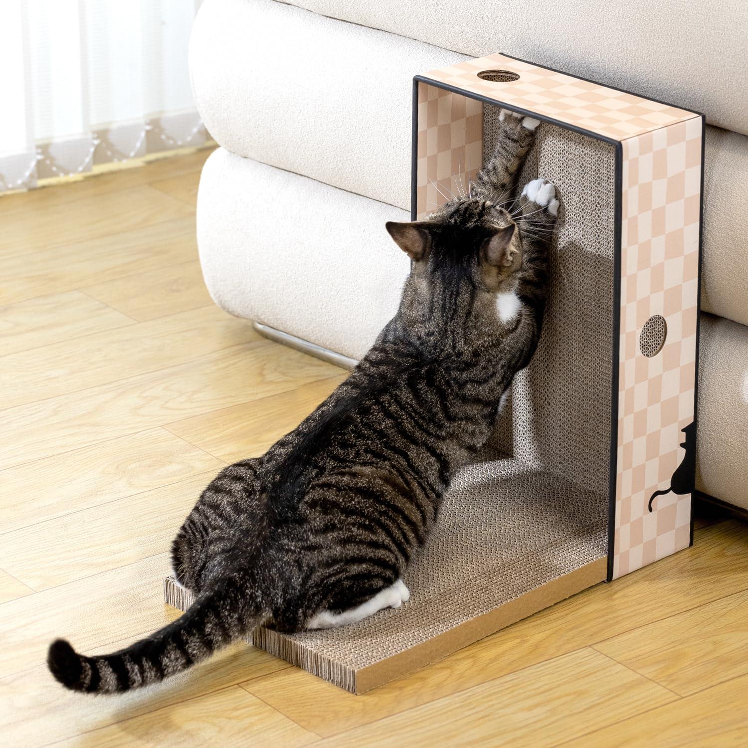Conlun Cat Scratcher Cardboards with Box, 5-Pack Replacement Reversible Cat Scratcher Pad, Large